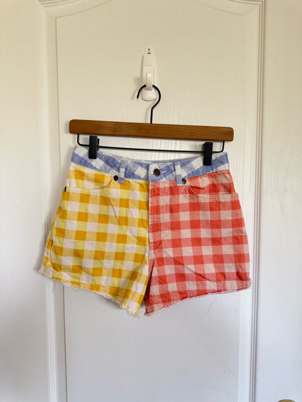 Farm Rio Anthropologie Gingham Two-Tone Shorts - Picture 3 of 8